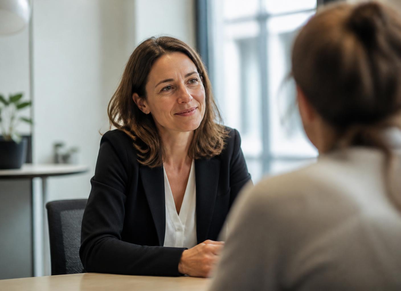 Bedrijfsarts in gesprek met een medewerker tijdens een spreekuur